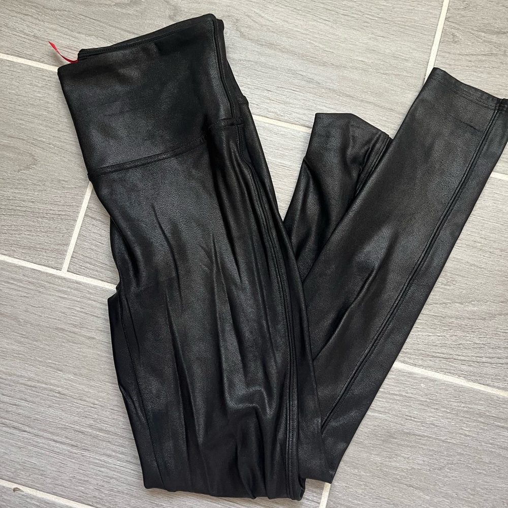 SPANX Black Faux Leather Leggings